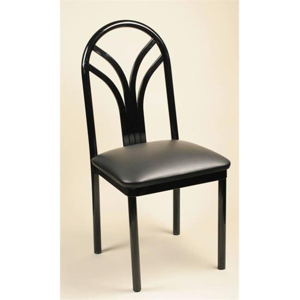 Alston Quality Alston Quality 190 BLK-Chocolate Chips Lily Metal Side Chair With Upholstered Seat Black Frame 190 BLK/Chocolate Chips